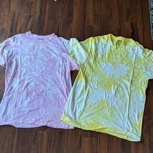 Two tie-dye t-shirts